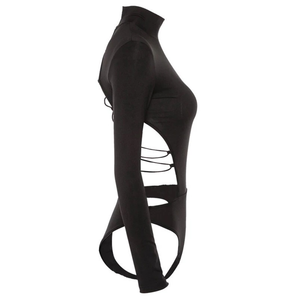 NWT Sexy Open Back Black full sleeves Bodysuit - Picture 5 of 6